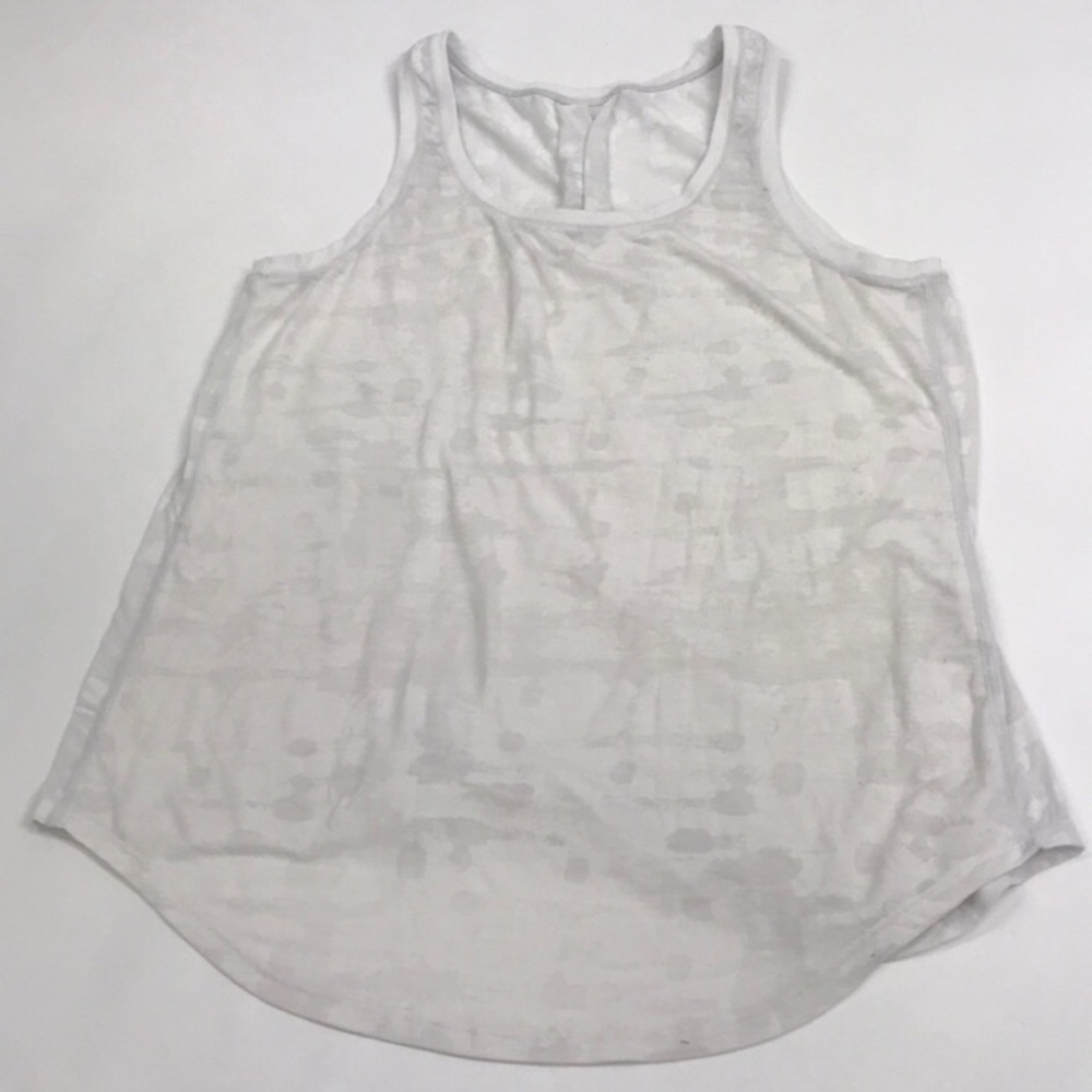 White lululemon racer back tank. Flowy!